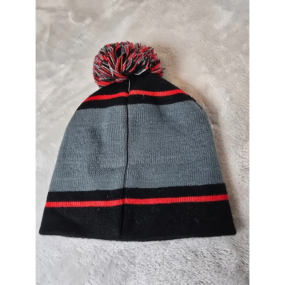 Disney Mickey Mouse Boys Pom Beanie Hat Gray‎ Black Red Kids Winter Cap